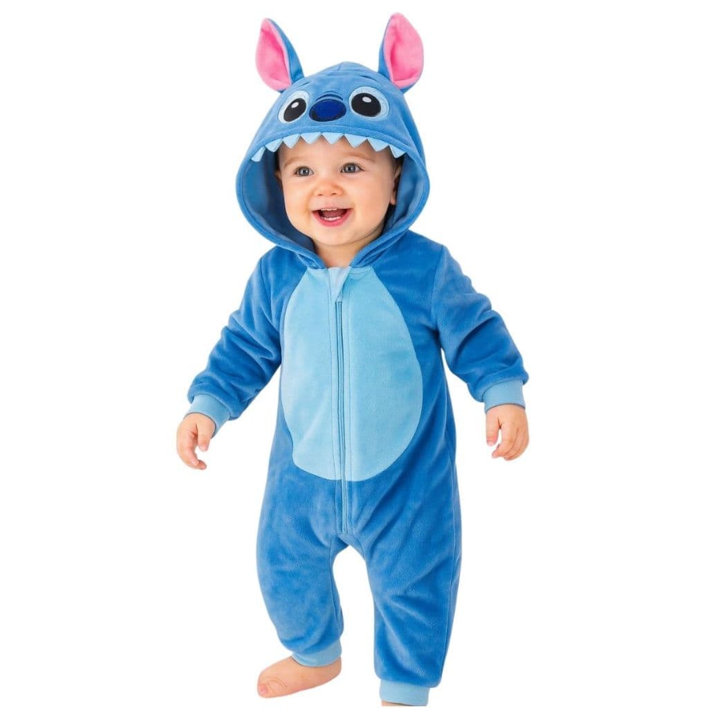 Macacão Infantil Roupa para Bebê Pijama Inverno Stitch Macio Fantasia Carnaval