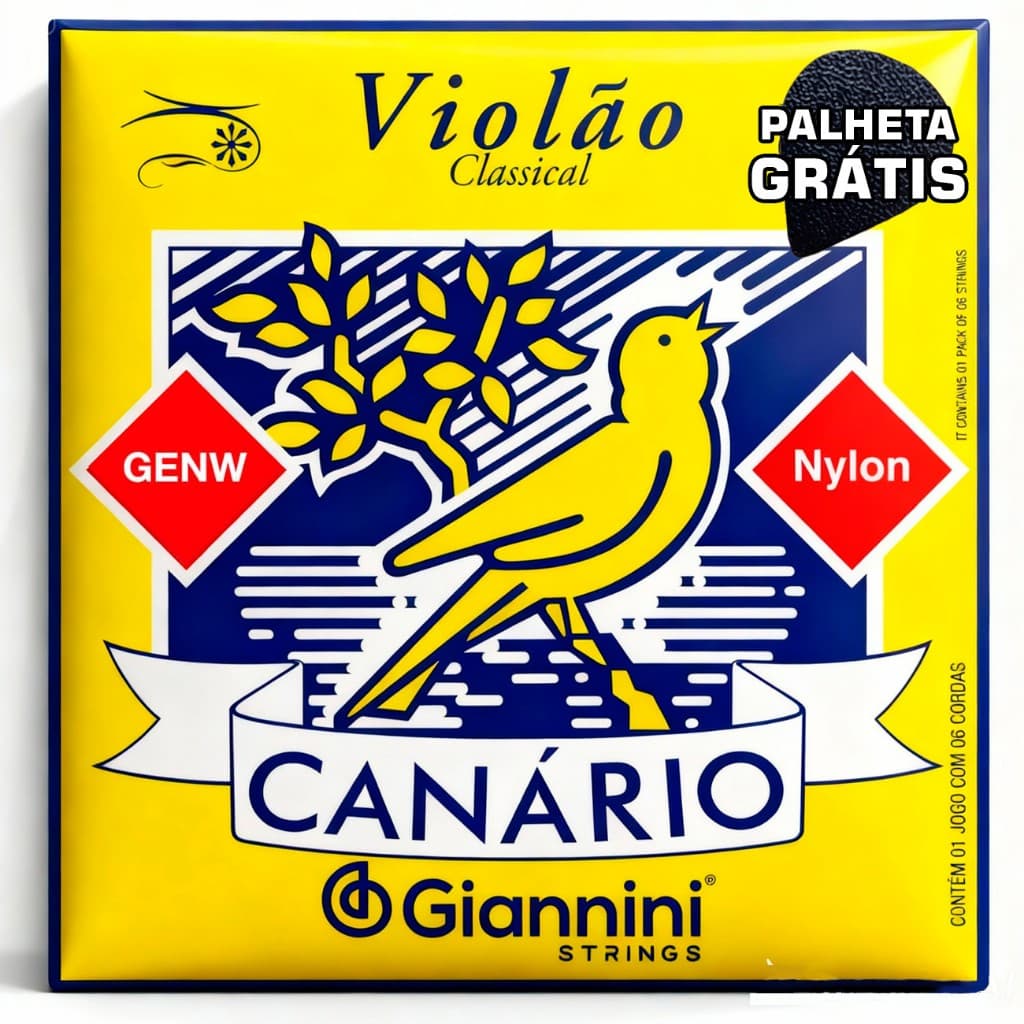 Cordas de Nylon para Violão SEM BOLINHA Giannini Canário Melhor Jogo de Cordas Completo Muito Barato