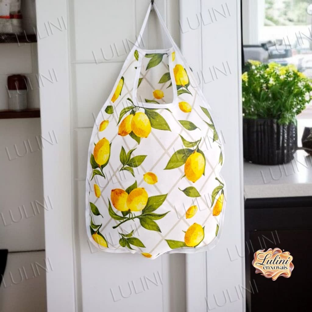 Puxa Saco Decorativo Grande Estampado Organizador de Sacola Moderno Cozinha Casa Lavanderia