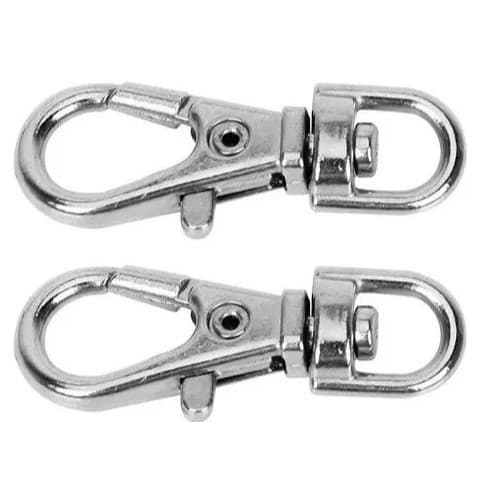 Mosquetão Fecho Prata 35 mm 20/50 Peças - Gancho Lagosta