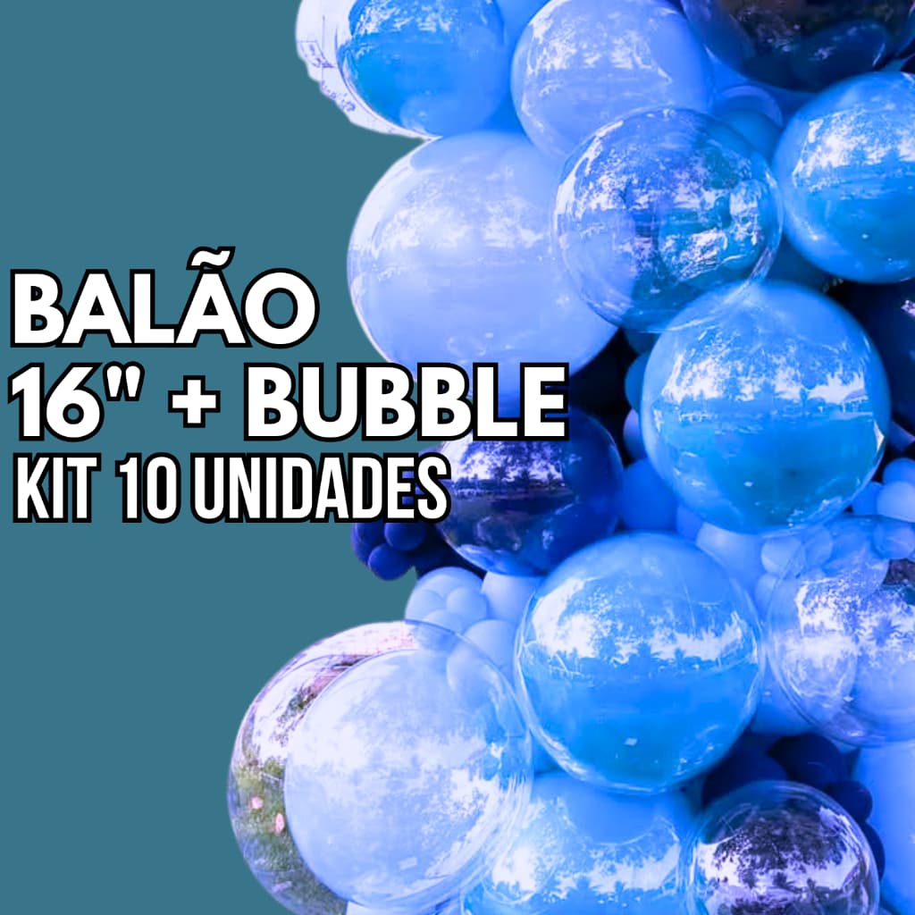 Kit 10 Balões Encapsulados - Bubble 18" + Balão 16" Balão Aéreo