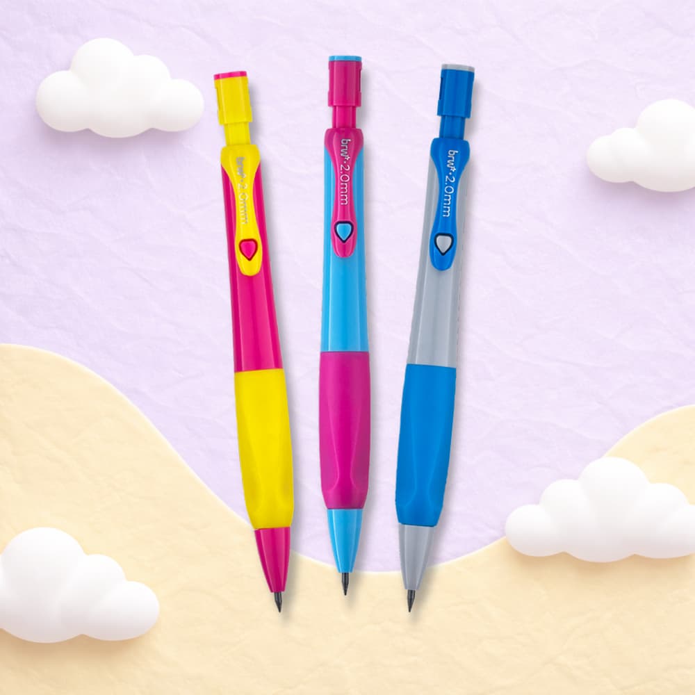 Kit 2 Lapiseiras 2.0mm Pop Line BRW | Com Apontador – Cores Sortidas