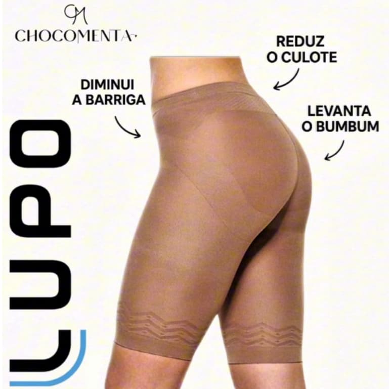 Short Modelador Lupo Loba Original UpLine Levanta Bumbum Afina Cintura Comprime Barriga
