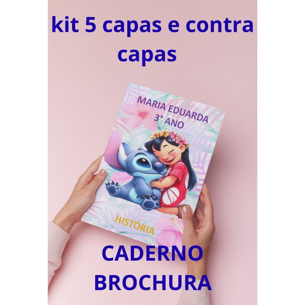 kit 5 capas adesivas para caderno brochura.
