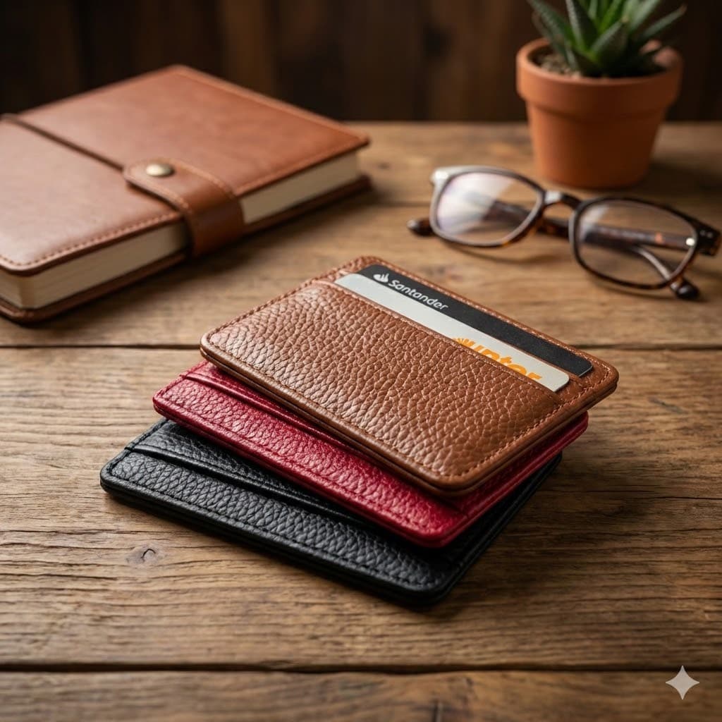 Porta Cartão Slim Couro Carteira, CNH, Dinheiro, Compacto, Resistente e Elegante