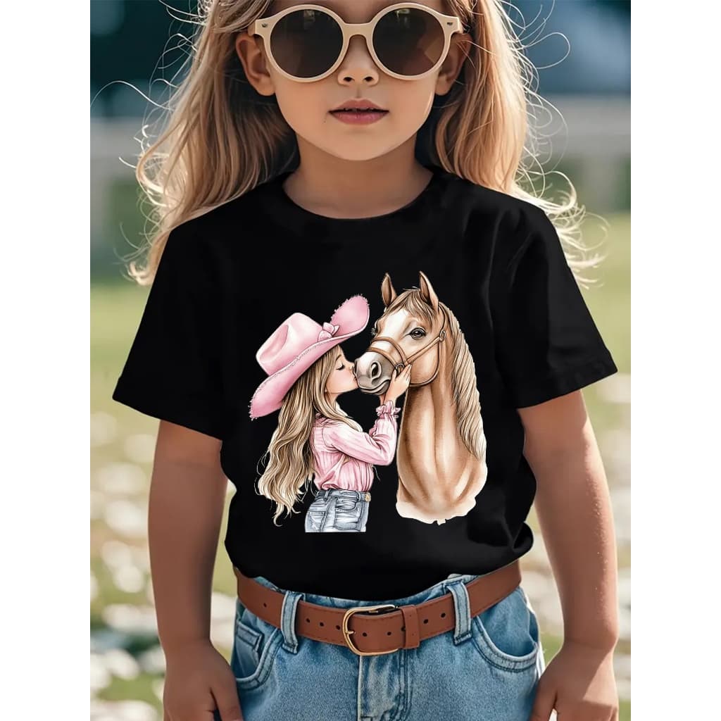 Camiseta  Infantil  Juvenil  Menino  Camisa  Tshirt  Criança  Bebê  Algodão100%  Passeio Cavalo Country