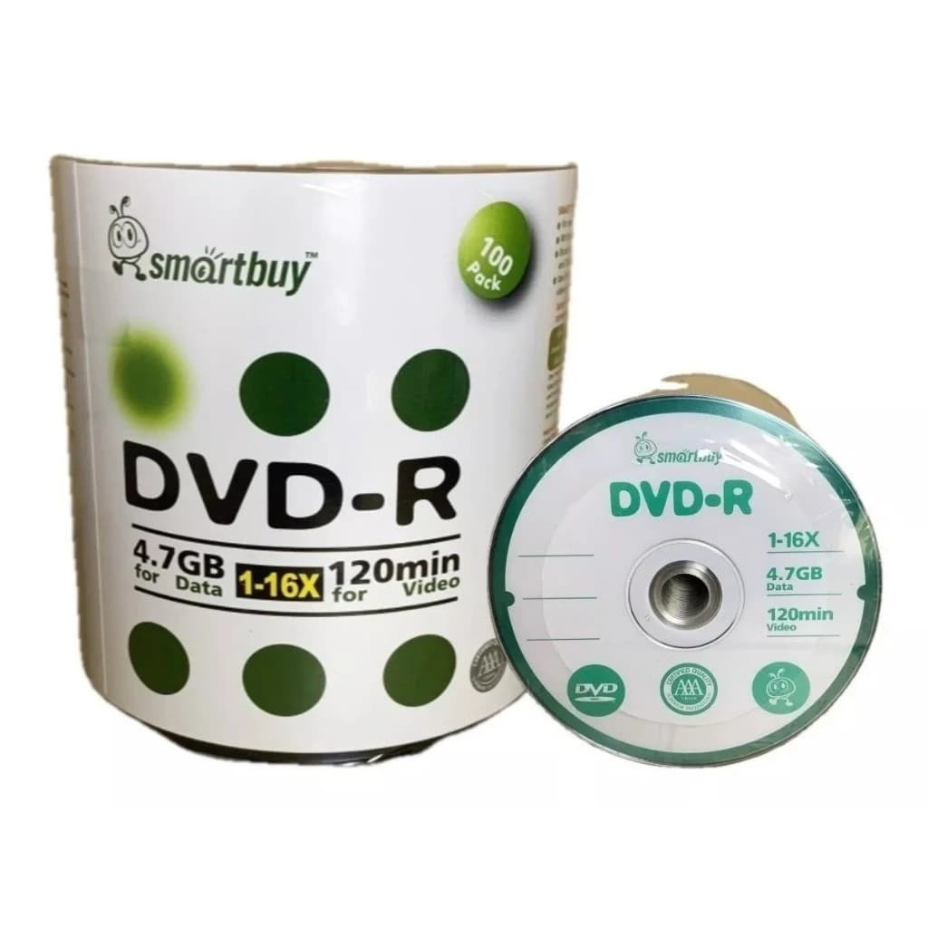 100 Mídia Virgem Dvd-r Smartbuy Logo 4.7gb Original