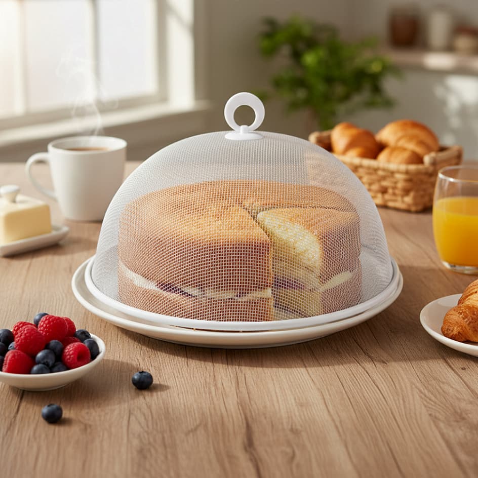 Kit Telas Protetora De Alimento Metálica Tampa Pães Fruta Alimentos frutas Bolo 28cm 30cm