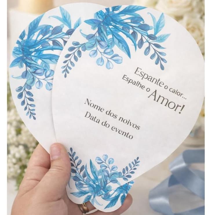 Kit 100 unidades Ventarola Personalizado para Casamentos - Espalhe o Amor