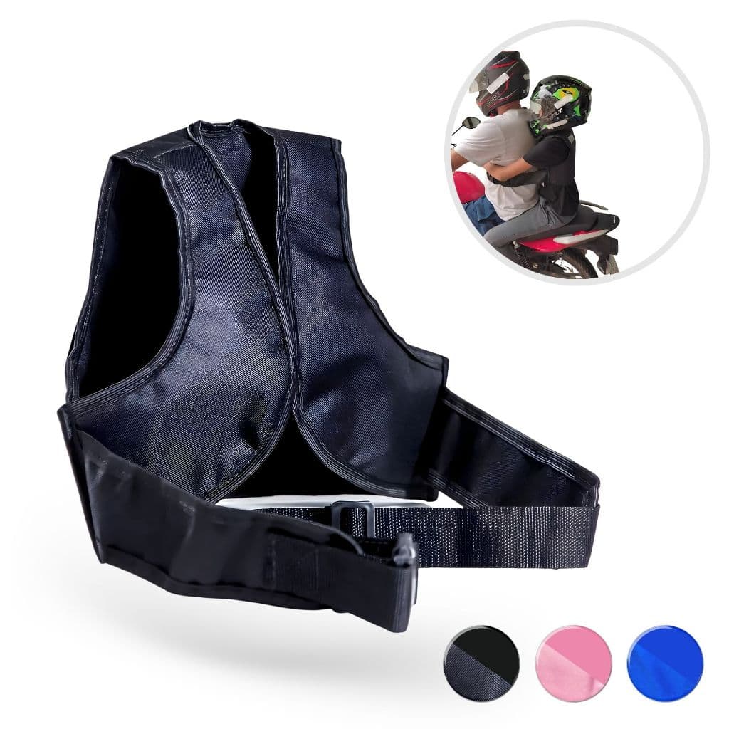Colete Infantil Para Carregar Criança na Moto Cinto de Segurança Andar Transportar Segura