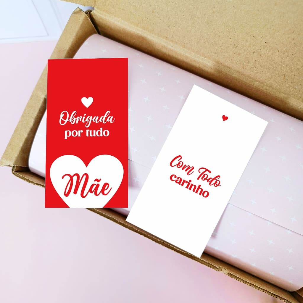 Até 200 Cartões dia das Mães 5x9cm - Obrigada Mãe - Pronta entrega