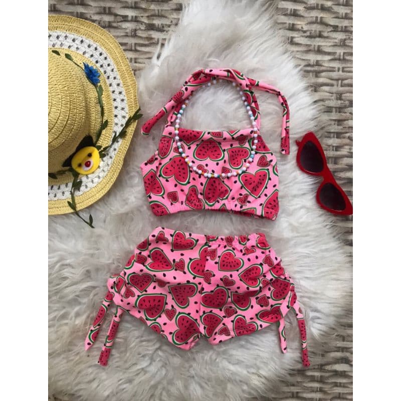 biquíni infantil/biquíni frente única 1/10 anos