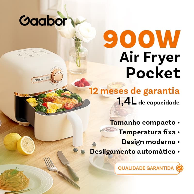 Gaabor Fritadeira Air Fryer 1,4 Litros Timer Forma de Silicone Pequeno e Conveniente 900W AF20M-YE01A -1