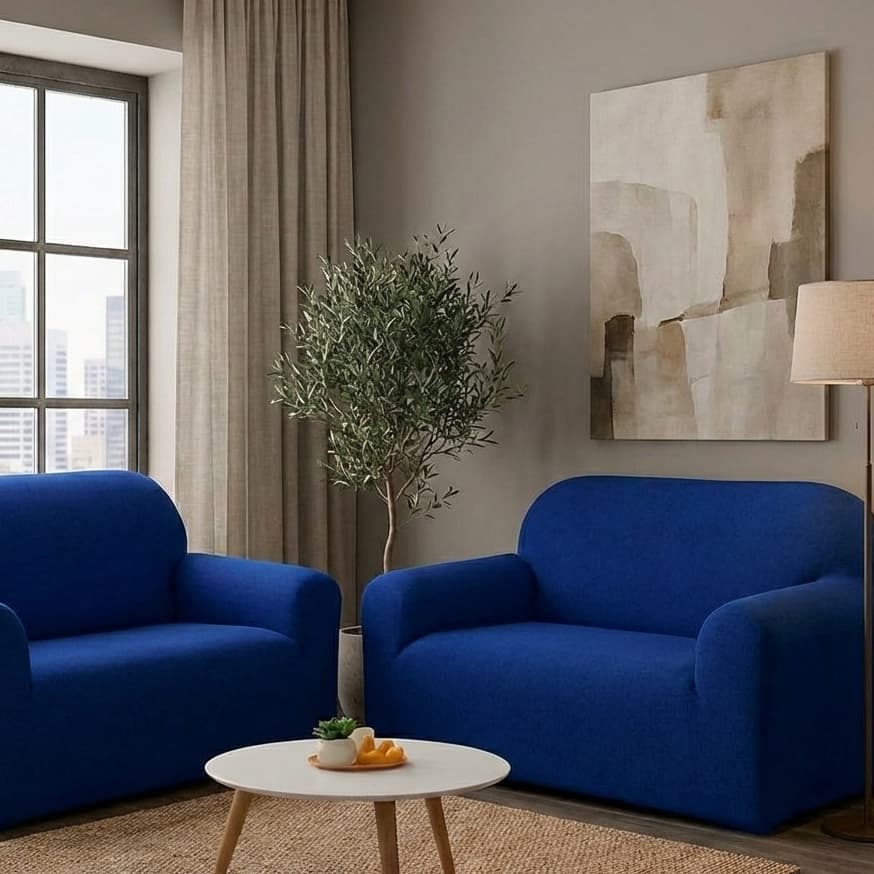 Kit Capa Forro de Sofá Coladinha 2 e 3 Lugares Ligadinha Malha Gel Elástica Antiderrapante Lavável