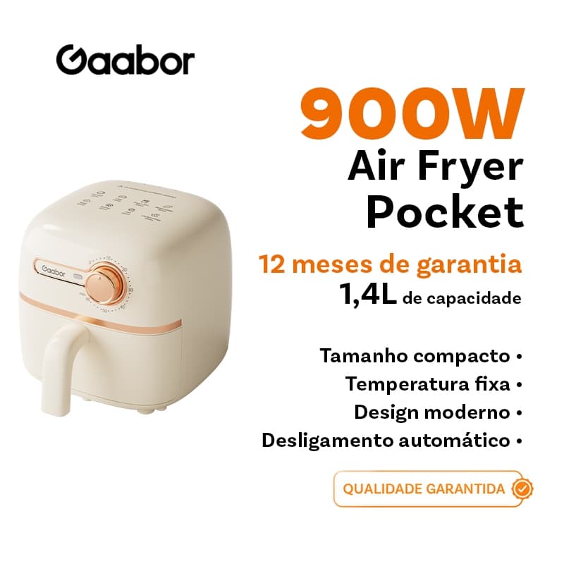 Gaabor fritadeira air fryer 1,4 litros Pequeno e conveniente forma de silicone timer 900w AF20M-YE01A -1