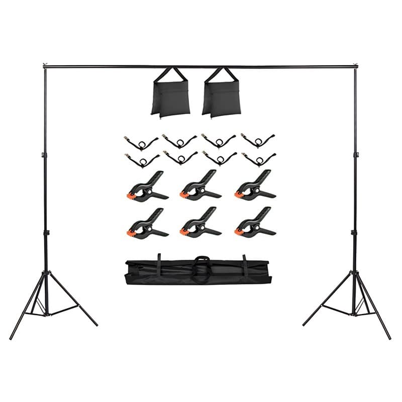 Suporte de fundo infinito 3x2m+4 Presilhas Fotográfica+Bolsa+Multifuncional E com Altura Ajustável