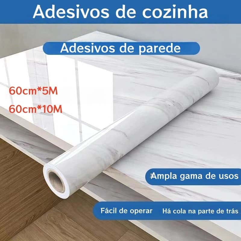 5M/10M papel de parede marmorizado Contact Premium p/ Cozinha, Banheiro e Sala | Envio Rápido