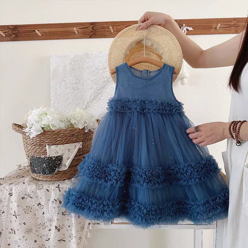 【Belezinha Moderna】Vestidos infantis importados em tule, adequados para todos os tipos de festas, macios e confortáveis.