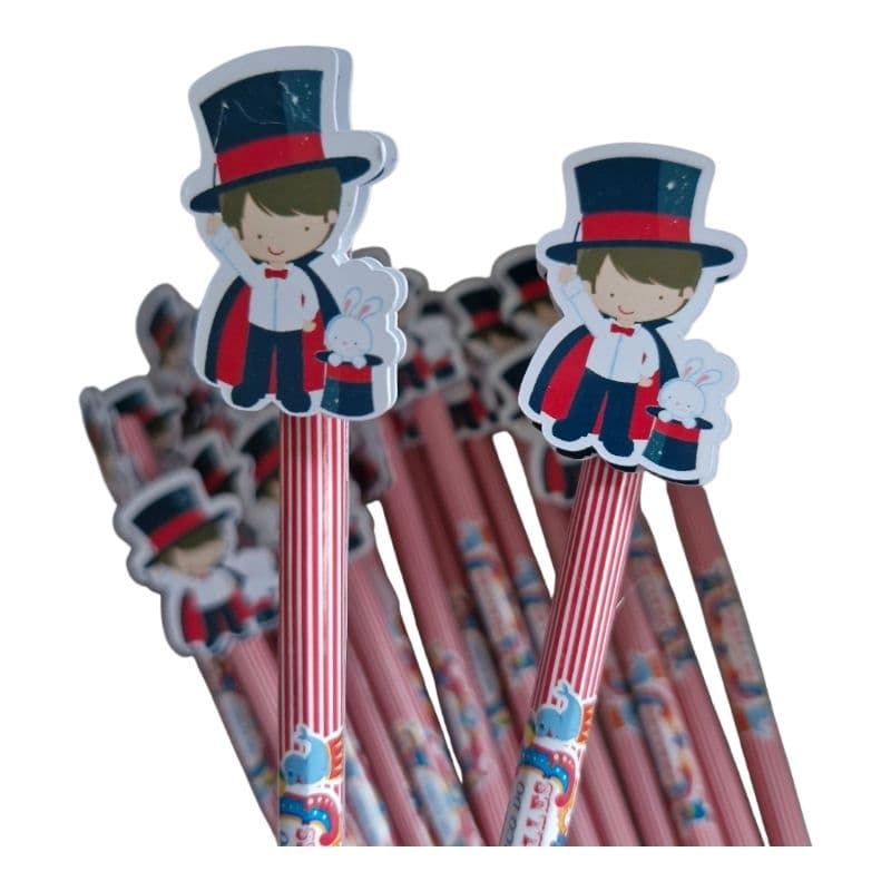ENVIO RÁPIDO |Kit lápis personalizado circo (FAZEMOS TODOS OS TEMAS) chá de bebê, maternidade,batizado,aniversário