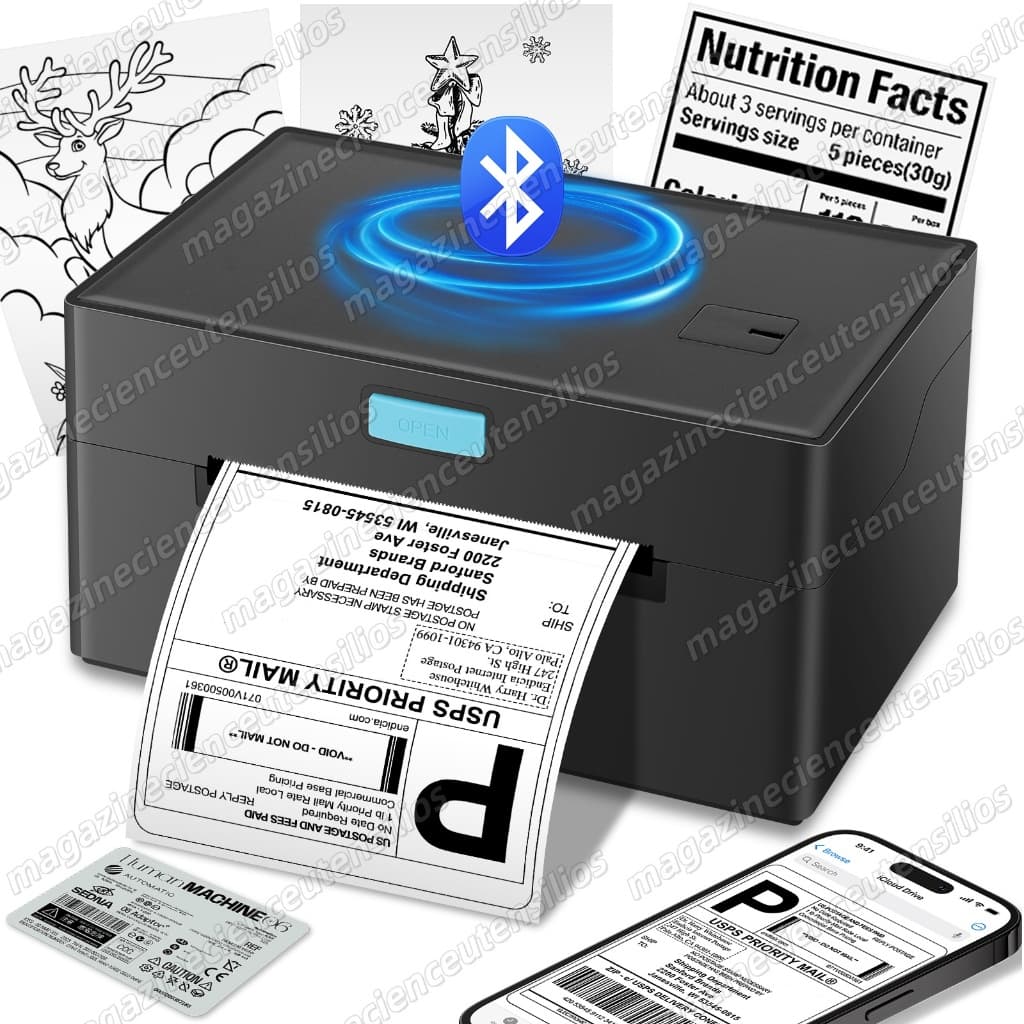 Mpressora De Termica Bluetooth Etiquetas Adesivas Armazém Preto