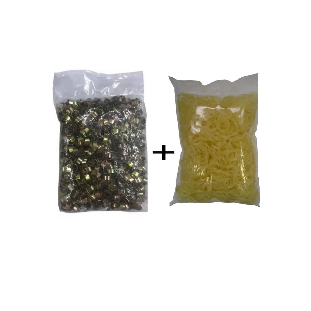 Kit 1.000 Anilhas + 1.000 Elásticos Para Laços Pet