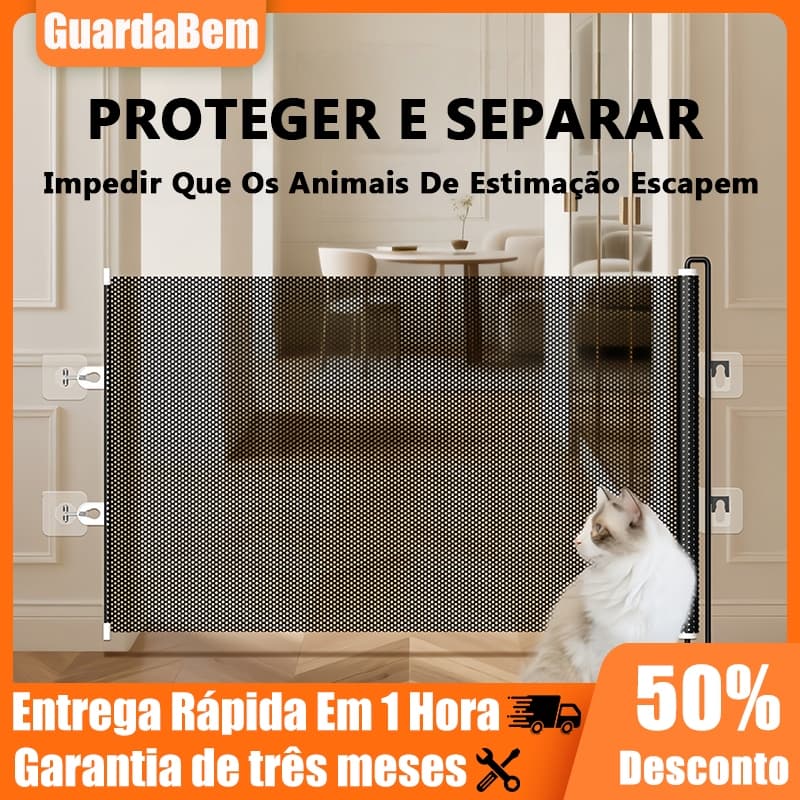 Tela De Proteção Para Animais De Estimação E Bebês Barreira Retrátil Automática Grade De Segurança