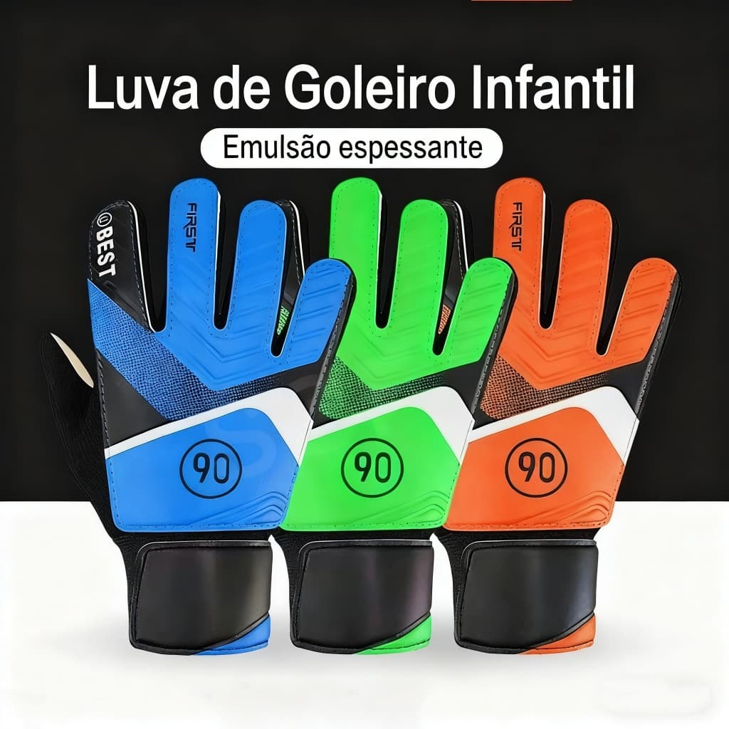 Luva goleiro crianças luvas de futebol crianças dedo cheio luvas de goleiro antiderrapante amortecimento engrossado