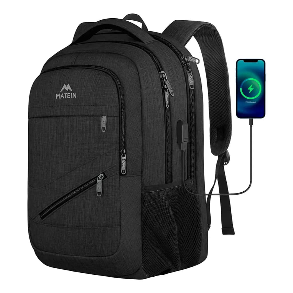Mochila Masculina Notebook 17” 30L Antifurto Impermeável Executiva Viagem Matein 1035 Preta