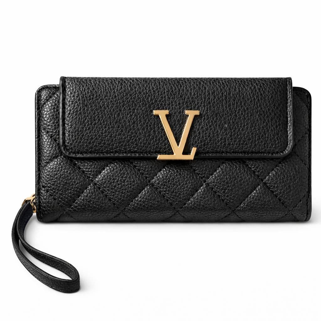 Carteira Feminina Elegante Luxo Matelassê Couro Premium Porta Cartão Documentos Zíper Moedas