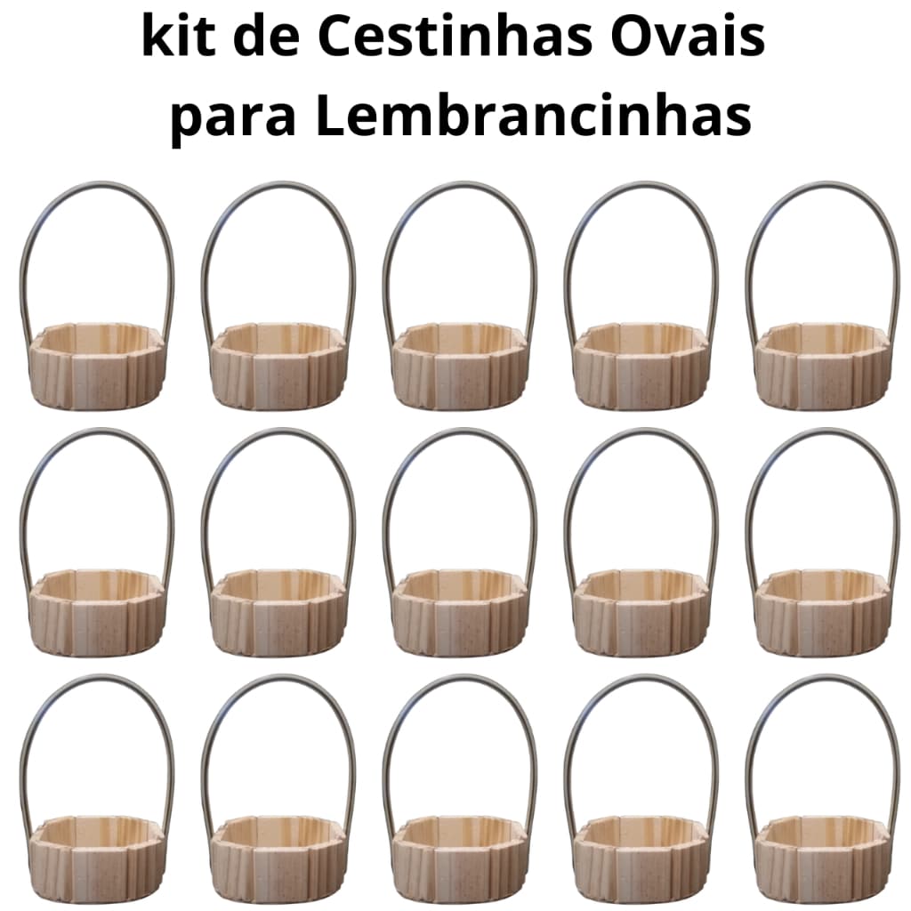 kit 10 Cestinhas Oval 12cm para Lembrancinhas Presentes e Decorações