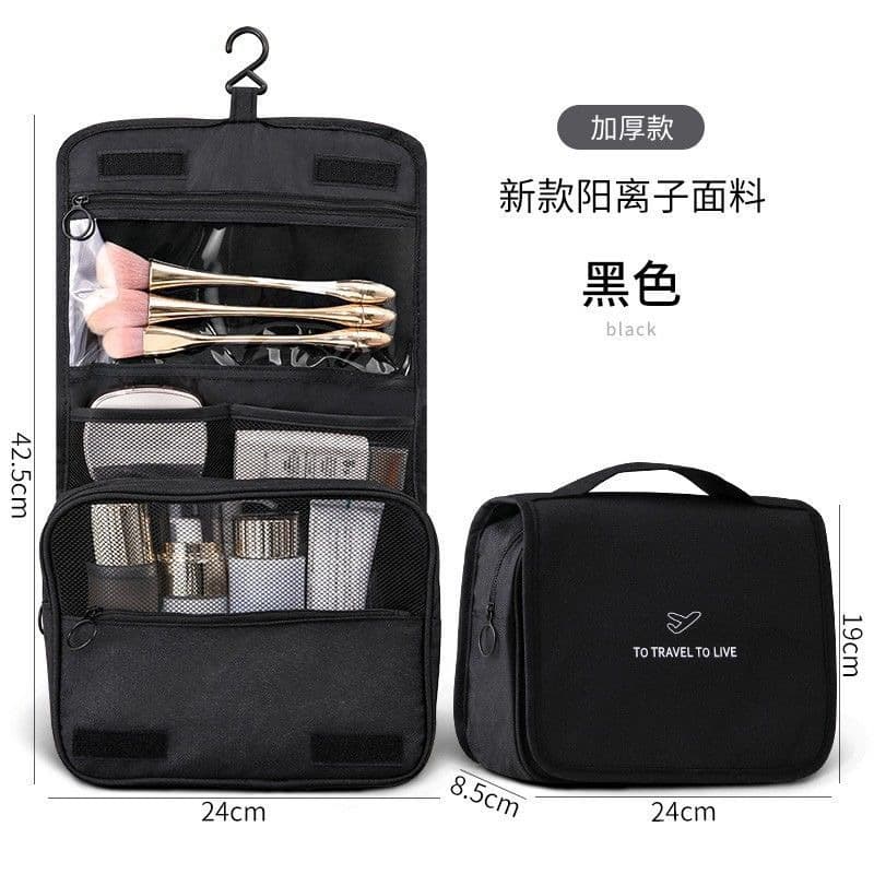 Nécessaire Bolsa Organizadora De Viagem Maquiagem Higiene Pessoal Com Divisória e Gancho Gancho Cabide Presente Prático