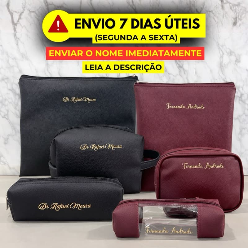 Kit Porta Jaleco + Estojo + Porta esteto e esfigmo medicina enfermagem odontologia organizador porta scrub personalizado