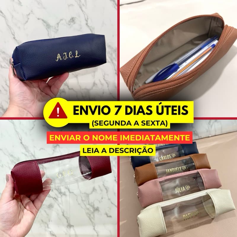 Estojo escolar personalizado com nome ou iniciais estojo de lápis slim odontologia enfermagem medicina