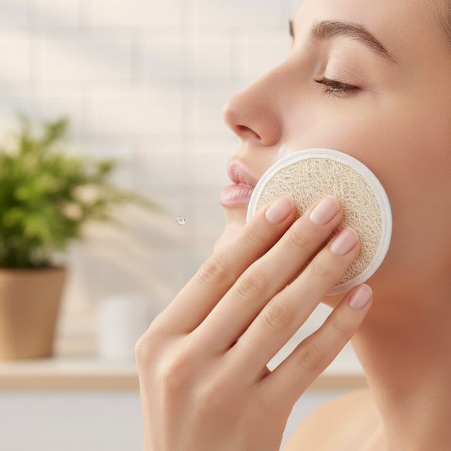 Esponja Facial Bucha Vegetal Biodegradável Esfoliação Delicada Poros Limpos Skincare Diária