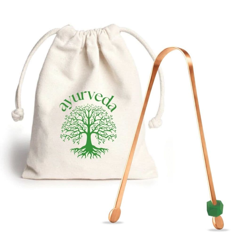 Raspador de Lingua Ayurveda Com Saquinho Algodão