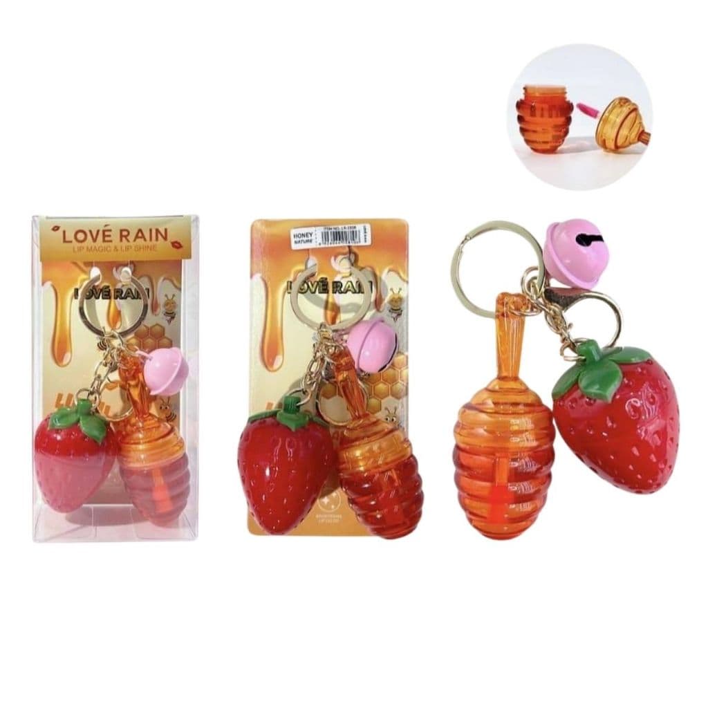 Kit Lip Gloss Honey+ Lip Balm Moranguinho Love Rain LR3508