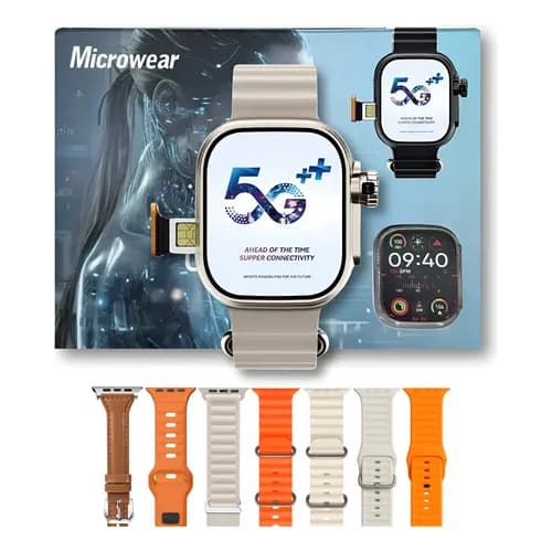 Smartwatch 5g Ultra 3 Ai 16gb Serie 10 Chip 7 pulseira Câmera Caixa Prateado Pulseira Prateado