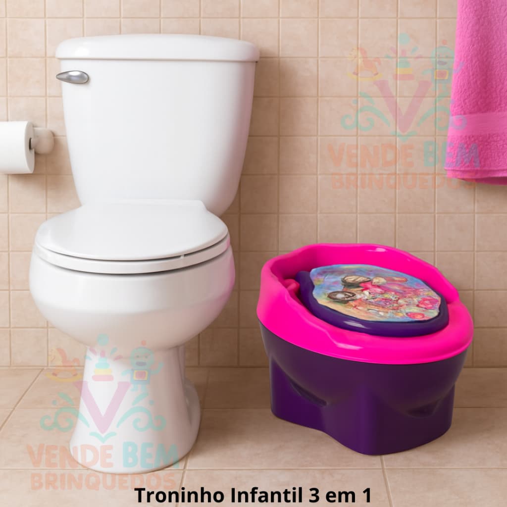Troninho Privadinha de Transição 3 em 1 Desfralde Acento Removível + Banquinho de Apoio