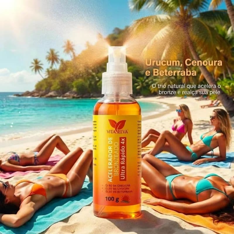 Acelerador Bronzeado Óleo Urucum Óleo cenoura Óleo Beterraba 120 ml Vita Selva