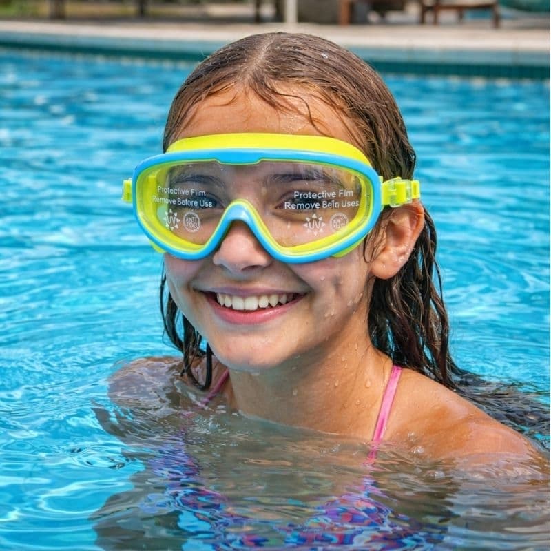 Óculos De Natação Infantil Com Proteção Uv Faixa Etária de 3 a 14 Anos Cores Variadas Com Protetor De Ouvido Criança.