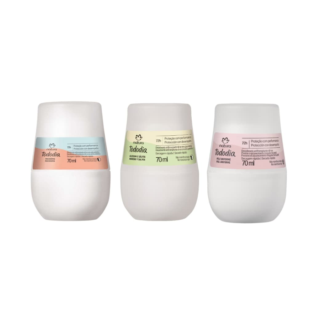 Desodorante Natura Tododia Rollon Alecrim e Sálvia Macadâmia Aclarar 70ml