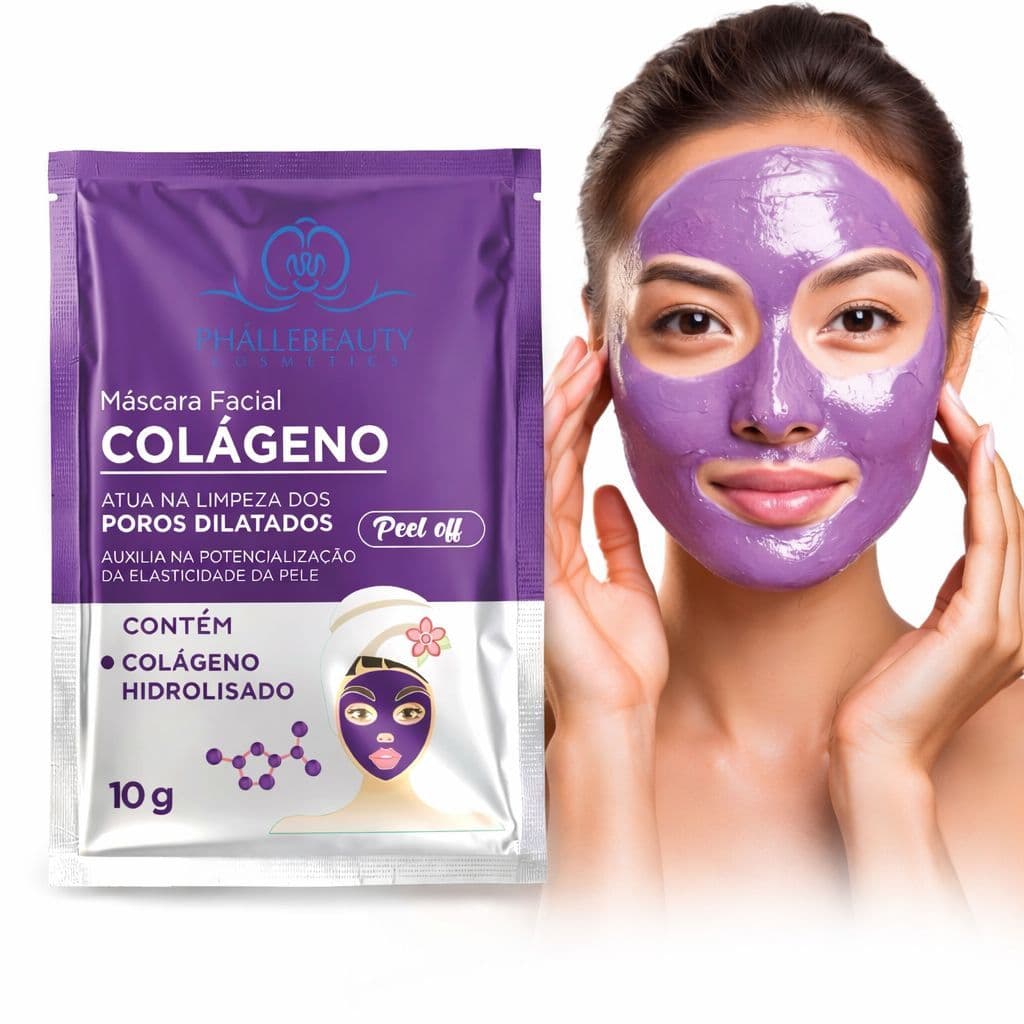 Kit Máscara Facial Colágeno Sachê 10g - Phallebeauty