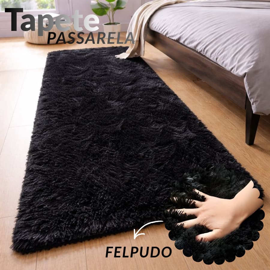 Tapete Passadeira 2,00 x 0,60 Corredor Quarto Sala Felpudo Várias Cores