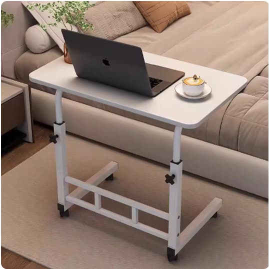 Mesa de escritório/computador multifuncional, com rodízios e altura ajustável, feita de MDF