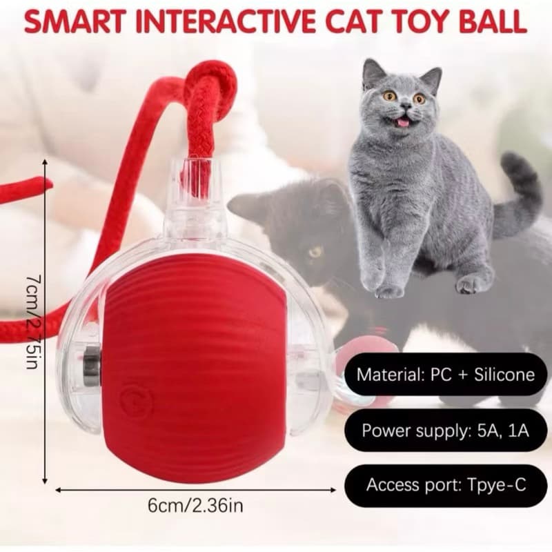Inteligentes Brinquedos Para Gatos E Cachorro Bola De Rolamento Automática Cauda Falsa Recarregável Elétrico