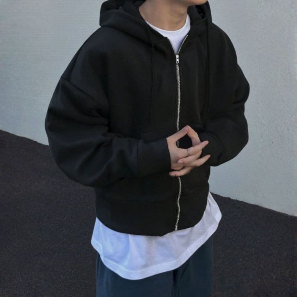 Moletom Peluciado Zíper Unissex Estilo Vintage Y2k Casaco Aberto Com Capuz