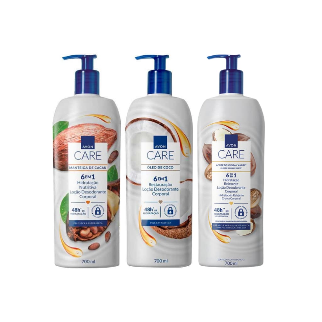 Creme Hidratante Corporal Avon Care Jojoba e Karité Óleo de Coco Manteiga de Cacau 700ml