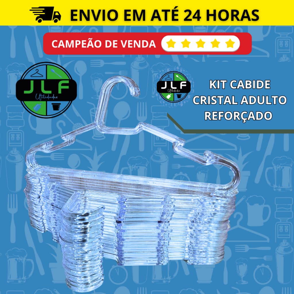 KIT 100 CABIDES ADULTO ACRILICO TRANSPARENTE RESISTENTE MULTIFUNCIONAL REFORÇADO