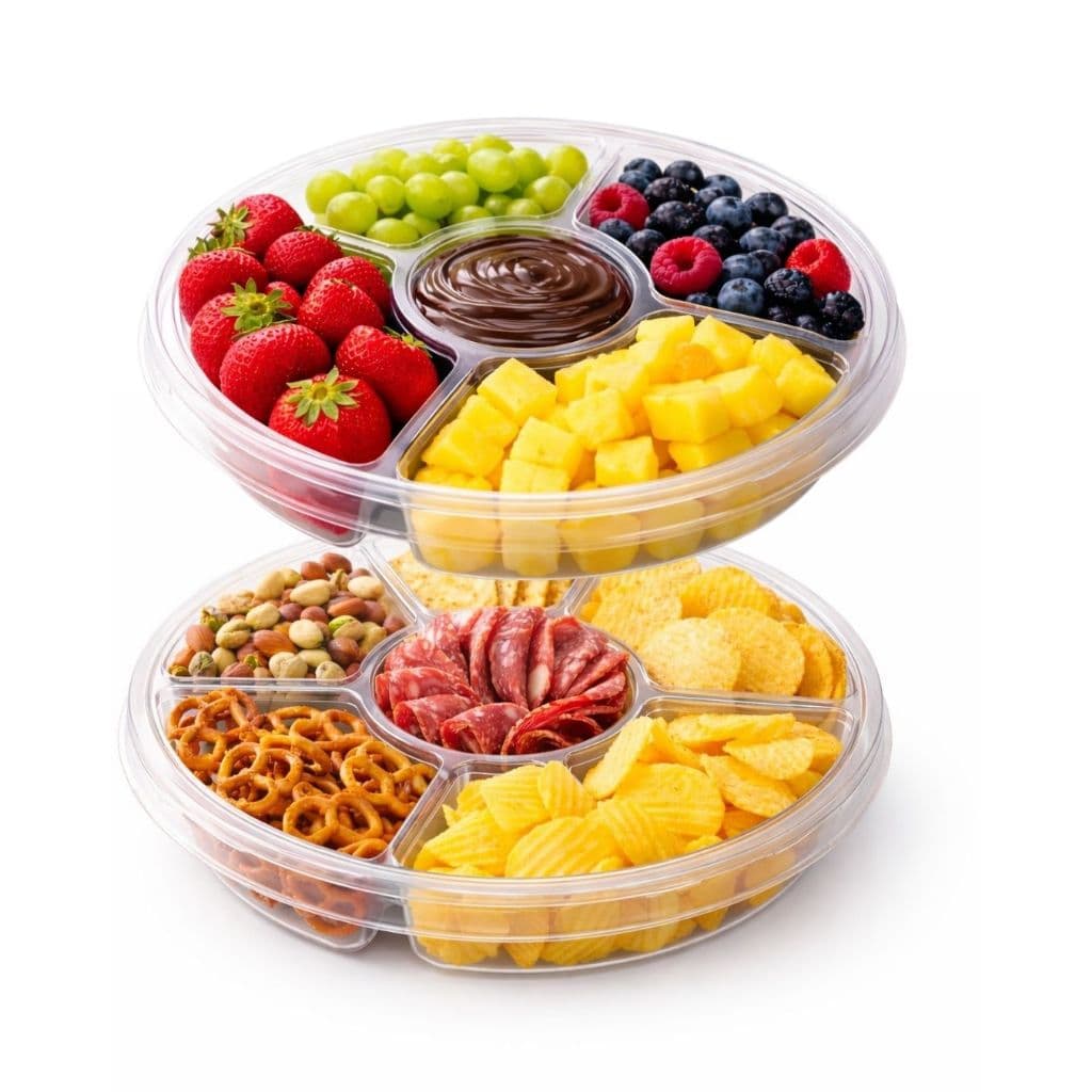 Petisqueira Descartável  com tampa e 4 divisórias G540 / 400 ml  (10 unidades)