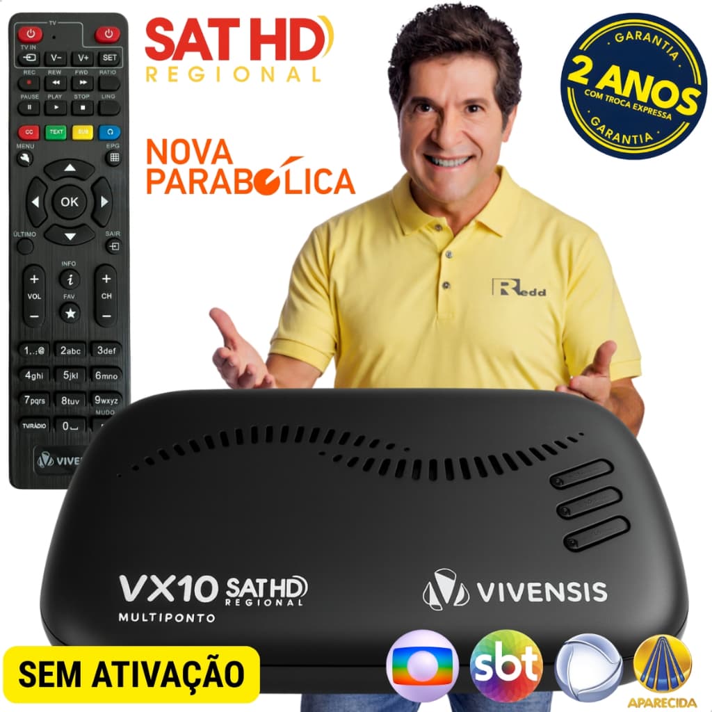 Receptor Vivensis Vx10 Multiponto Sathd Regional Nova Parabólica Digital Banda K.u D2 B1